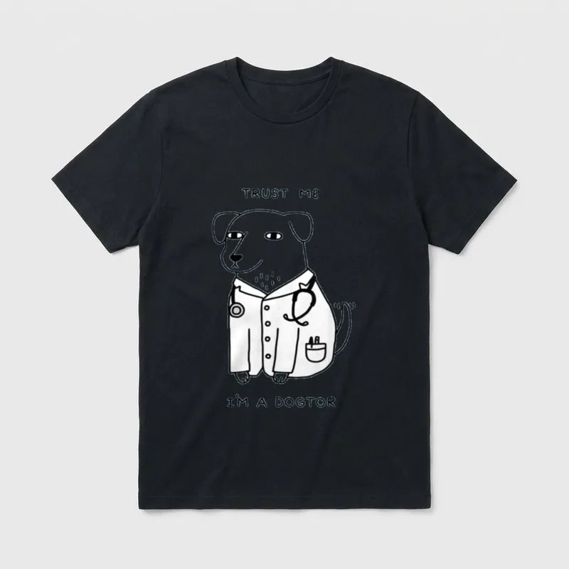 Lustiger Hund mit Aufschrift T-Shirt – Klassisches T-Shirt in Schwarz