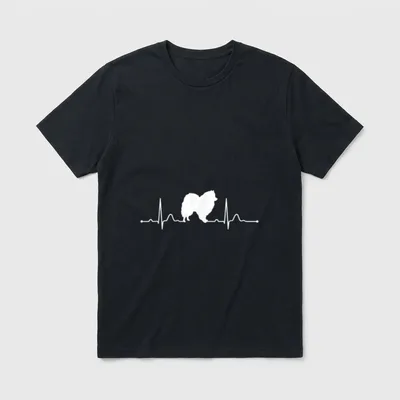Deutscher Spitz Heartbeat Herzschlag T-Shirt – Klassisches T-Shirt in Schwarz