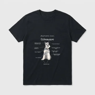 Anatomie eines Schnauzers Hund T-Shirt – Klassisches T-Shirt in Schwarz