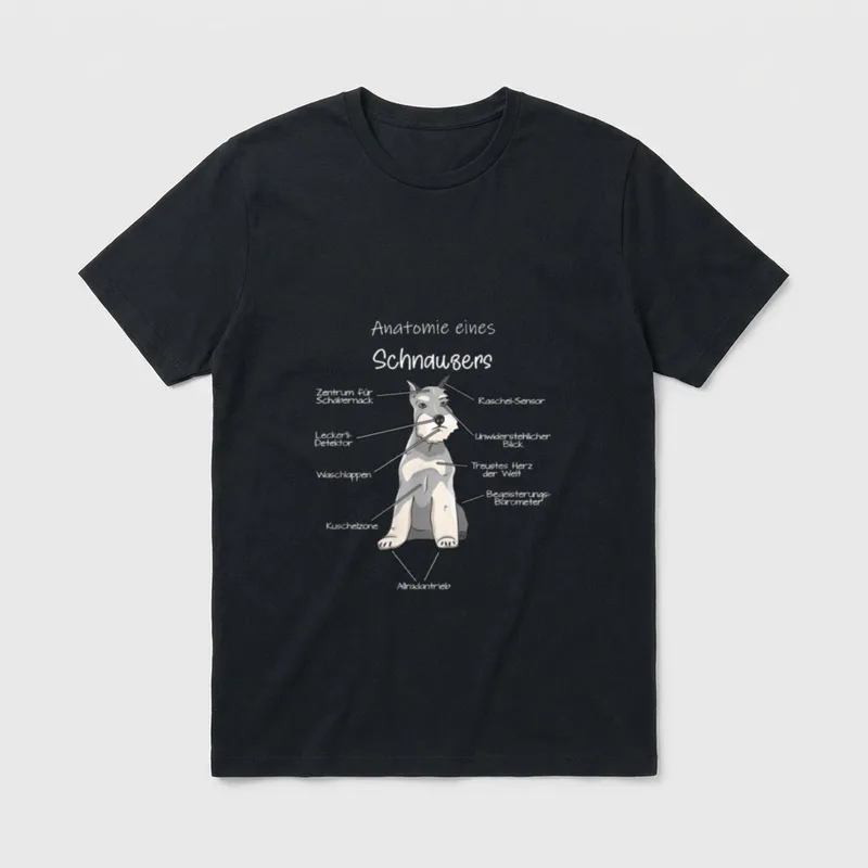 Anatomie eines Schnauzers Hund T-Shirt – Klassisches T-Shirt in Schwarz