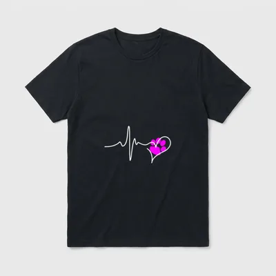 Hundebesitzer Hundepfote mit Ekg T-Shirt – Klassisches T-Shirt in Schwarz