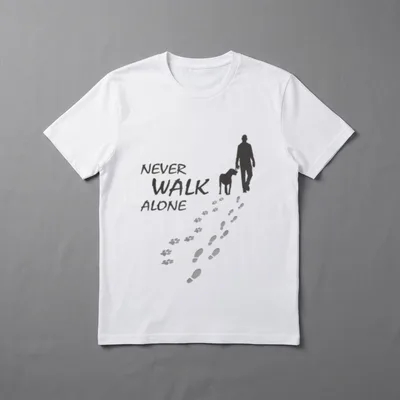Hunde Never Walk Alone Doglovers T-Shirt – Klassisches T-Shirt in Schwarz