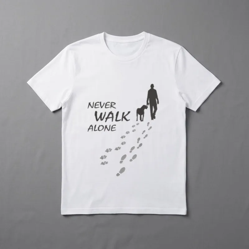 Hunde Never Walk Alone Doglovers T-Shirt – Klassisches T-Shirt in Schwarz