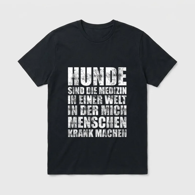 Hunde sind die Medizin T-Shirt – Klassisches T-Shirt in Schwarz