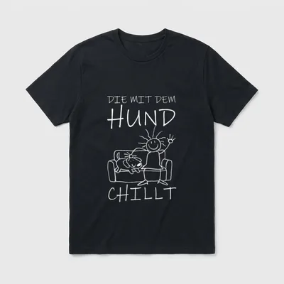 Die mit dem Hund T-Shirt 0136 – Klassisches T-Shirt in Schwarz