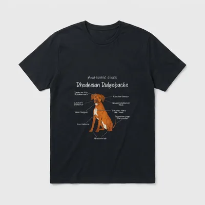 Anatomie eines Rhodesian Ridgebacks T-Shirt – Klassisches T-Shirt in Schwarz