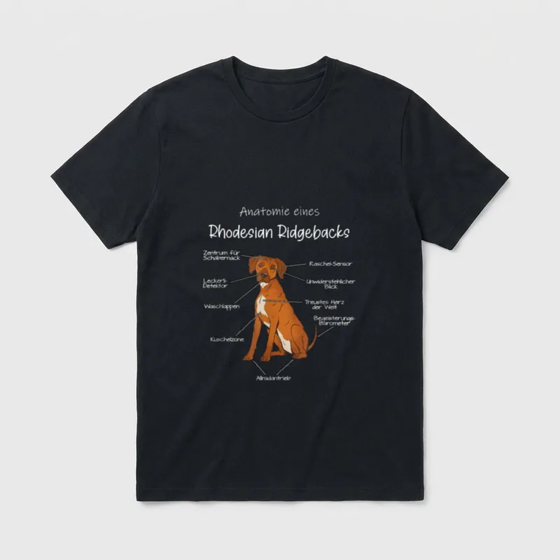 Anatomie eines Rhodesian Ridgebacks T-Shirt – Klassisches T-Shirt in Schwarz