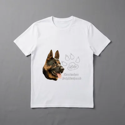 Deutscher Schäferhund mit Hundepfote T-Shirt – Klassisches T-Shirt in Schwarz