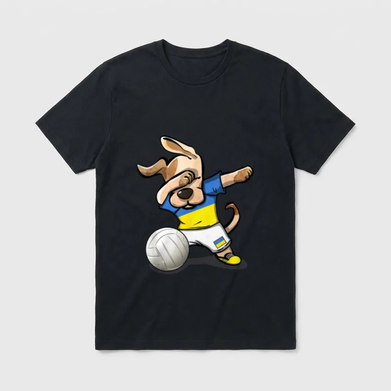 Tupfender Hund Ukraine Volleyball T-Shirt – Klassisches T-Shirt in Schwarz