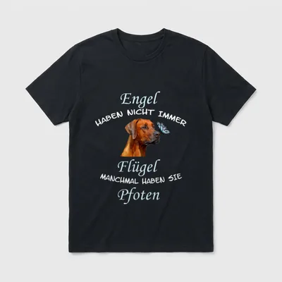 Rhodesian Ridgeback Hund Engel T-Shirt – Klassisches T-Shirt in Schwarz