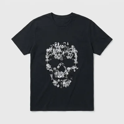 Hund Totenkopf Gruseliger Schädel T-Shirt – Klassisches T-Shirt in Schwarz