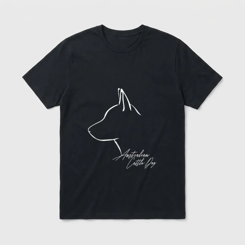 Australian Cattle Dog Profil T-Shirt – Klassisches T-Shirt in Schwarz