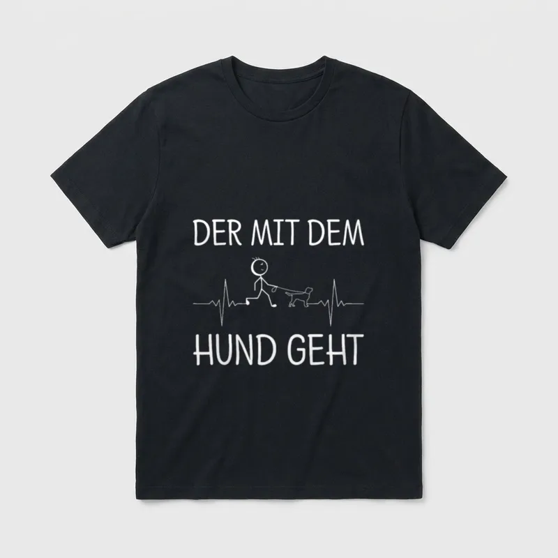 Der Mit Dem Hund T-Shirt 0157 – Klassisches T-Shirt in Schwarz