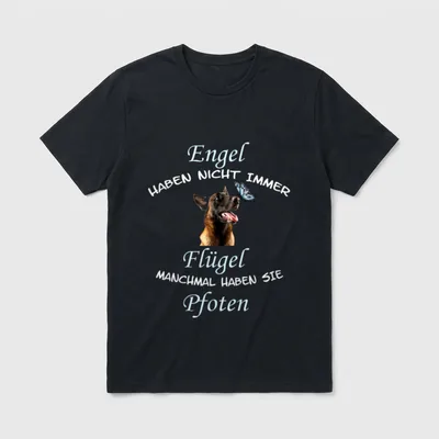 Malinois Hund Engel Flügel T-Shirt – Klassisches T-Shirt in Schwarz