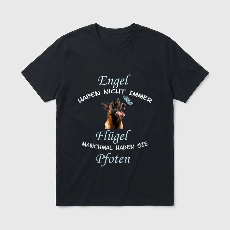 Malinois Hund Engel Flügel T-Shirt – Klassisches T-Shirt in Schwarz