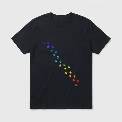 Regenbogen Hundepfoten für Hundefreunde T-Shirt – Klassisches T-Shirt in Schwarz