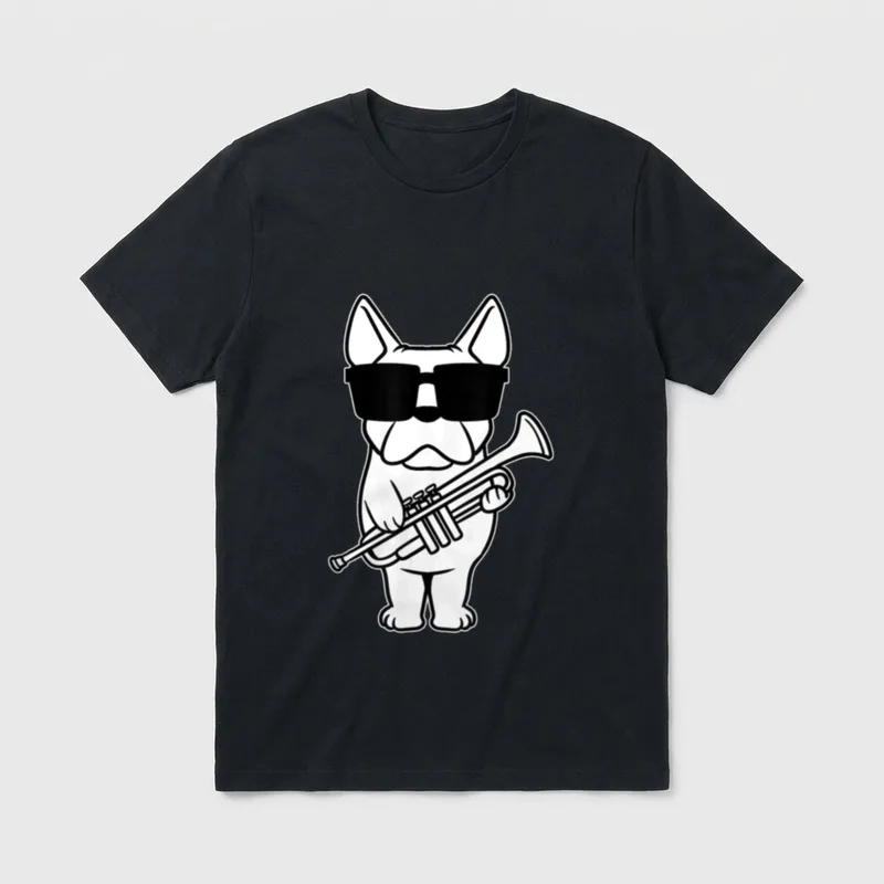 Trompeter Trompetenspieler Blasmusiker Hund T-Shirt – Klassisches T-Shirt in Schwarz