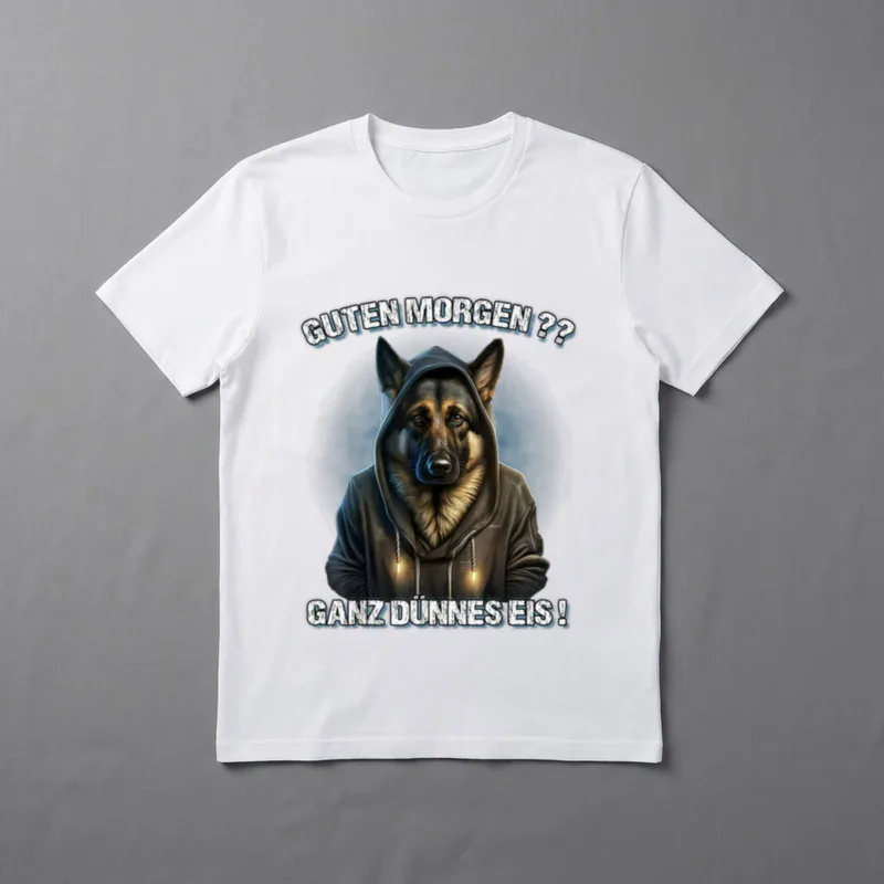 Guten Morgen? Ganz Dünnes Lustige Hundesprüche T-Shirt – Klassisches T-Shirt in Schwarz