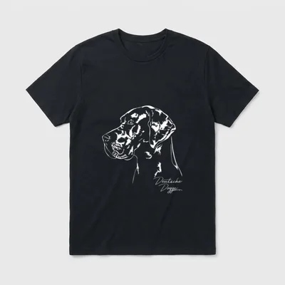 Deutsche Dogge Hund Hundeportrait T-Shirt – Klassisches T-Shirt in Schwarz