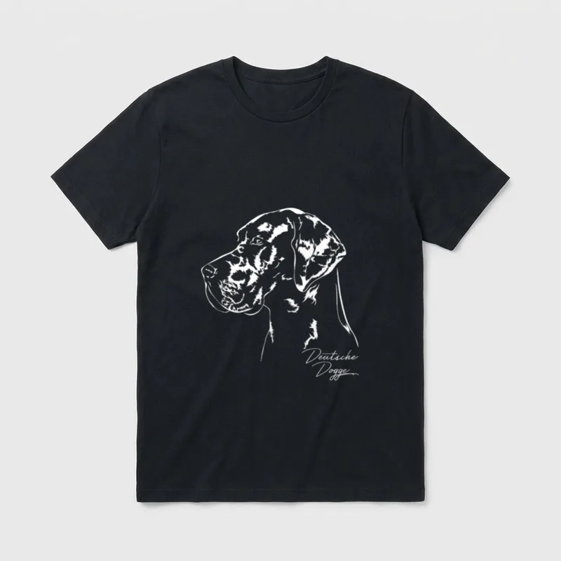 Deutsche Dogge Hund Hundeportrait T-Shirt – Klassisches T-Shirt in Schwarz