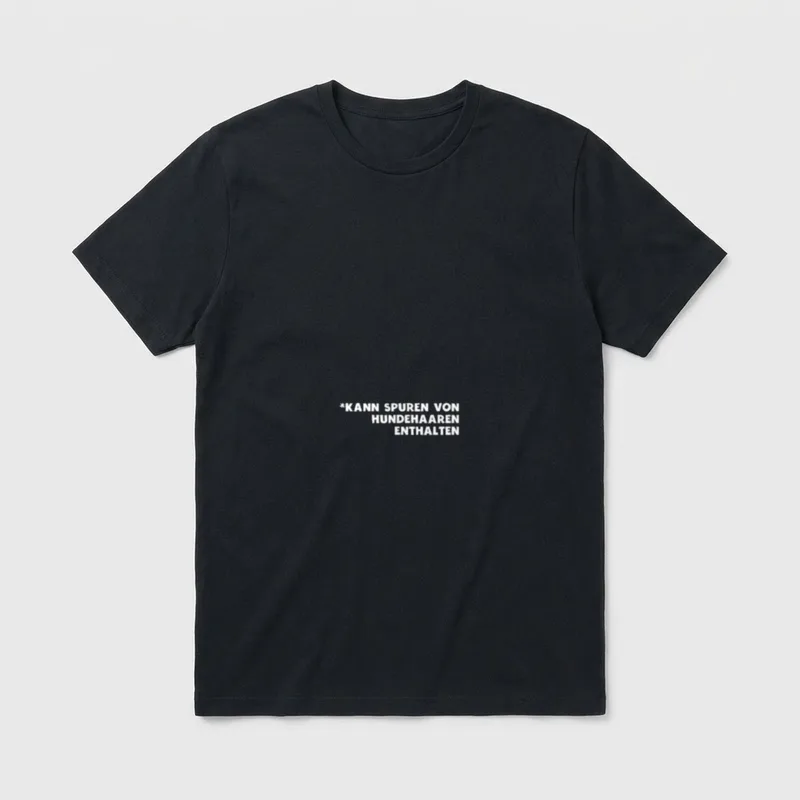 Kann Spuren von Hundehaaren enthalten T-Shirt – Klassisches T-Shirt in Schwarz