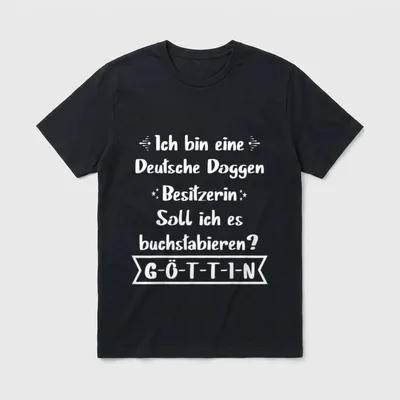 Deutsche Dogge Deutsche Dogge T-Shirt – Klassisches T-Shirt in Schwarz