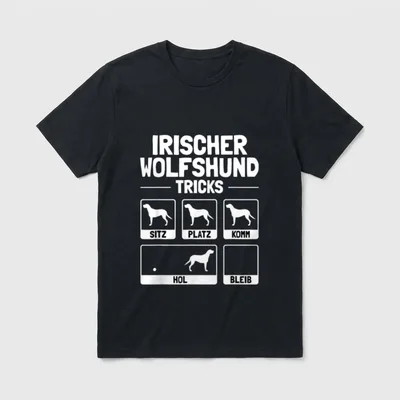 Lustiges Irischer Wolfshund Hund T-Shirt – Klassisches T-Shirt in Schwarz