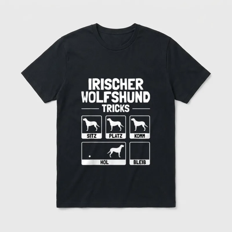 Lustiges Irischer Wolfshund Hund T-Shirt – Klassisches T-Shirt in Schwarz