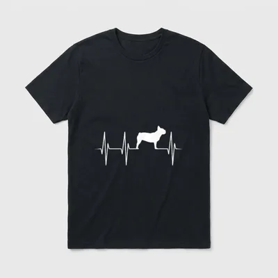 Französische Bulldogge Hund Herzschlag T-Shirt – Klassisches T-Shirt in Schwarz