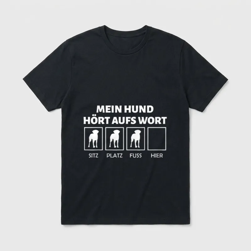Mein Hund hört aufs Lustige Hundesprüche T-Shirt – Klassisches T-Shirt in Schwarz