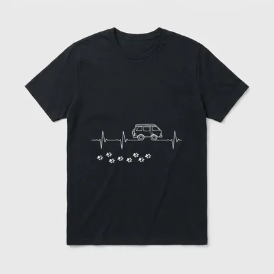 Herzschlag Camping Hund Wohnmobil T-Shirt – Klassisches T-Shirt in Schwarz