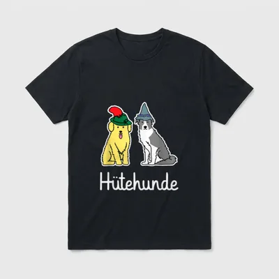 Hunde mit Hüten Hütehunde T-Shirt – Klassisches T-Shirt in Schwarz