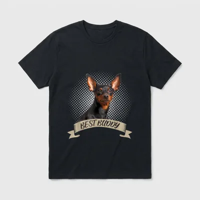 Prager Rattler Best Buddy T-Shirt – Porträt Prager Rattler mit BEST BUDDY Banner – Klassisches T-Shirt in Schwarz