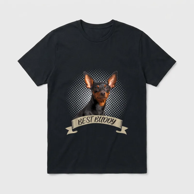 Prager Rattler Best Buddy T-Shirt – Porträt Prager Rattler mit BEST BUDDY Banner – Klassisches T-Shirt in Schwarz
