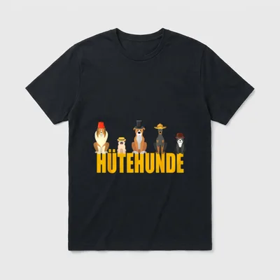 Hütehunde Hunde mit Hut T-Shirt – Klassisches T-Shirt in Schwarz