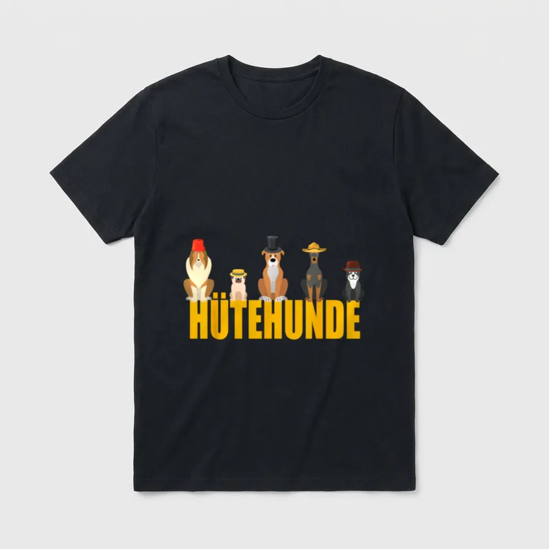 Hütehunde Hunde mit Hut T-Shirt – Klassisches T-Shirt in Schwarz