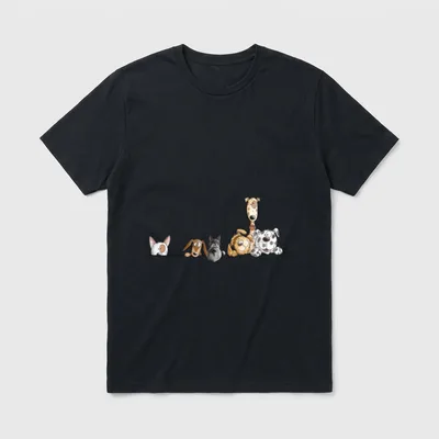 Happy Hunde Team I T-Shirt – Klassisches T-Shirt in Schwarz