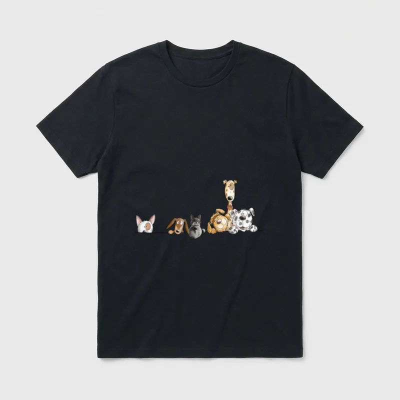 Happy Hunde Team I T-Shirt – Klassisches T-Shirt in Schwarz