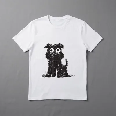 Lustiges Hunde Motiv T-Shirt – Klassisches T-Shirt in Schwarz