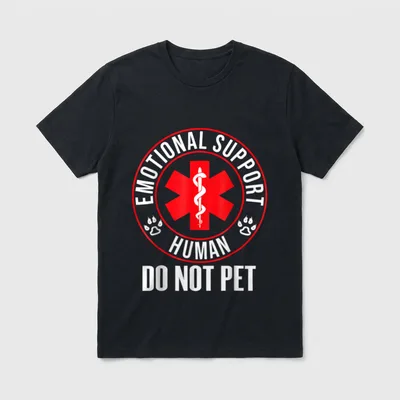 Emotional S.upport Hu.man Do T-Shirt – Klassisches T-Shirt in Schwarz