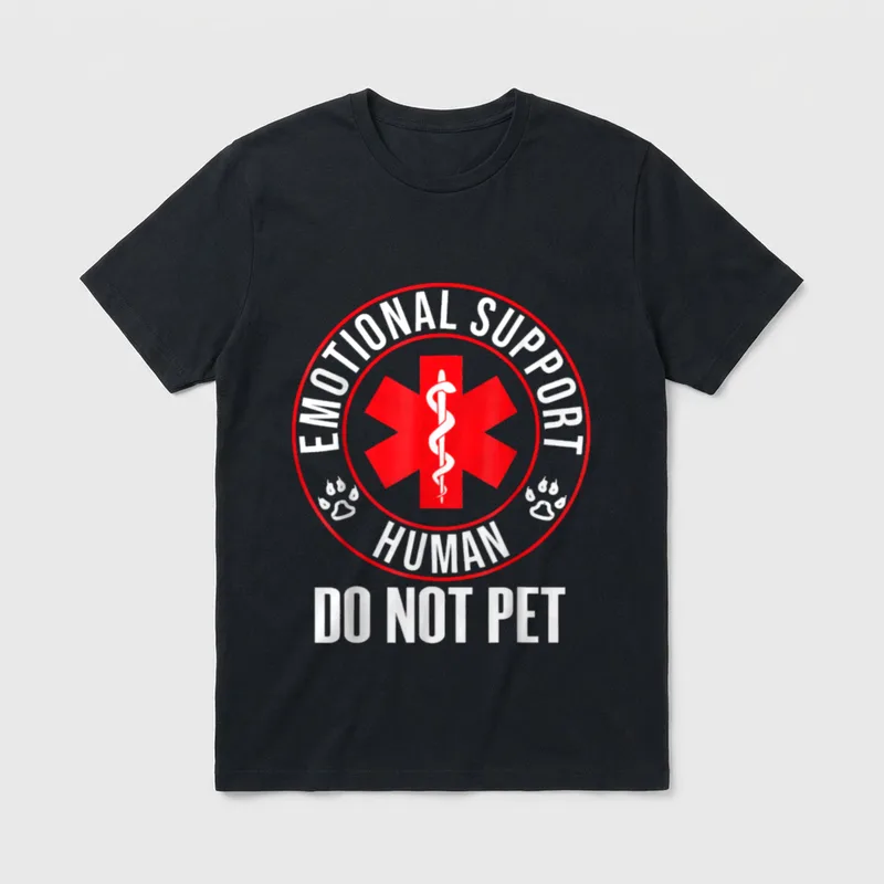 Emotional S.upport Hu.man Do T-Shirt – Klassisches T-Shirt in Schwarz