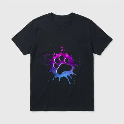 Bunter Hundepfoten Abdruck Pfote T-Shirt – Klassisches T-Shirt in Schwarz