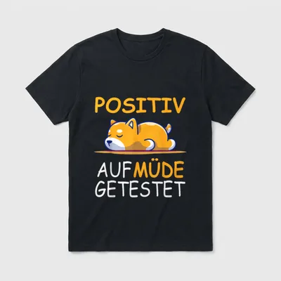 Langschläfer Nachthemd Positiv T-Shirt – Klassisches T-Shirt in Schwarz