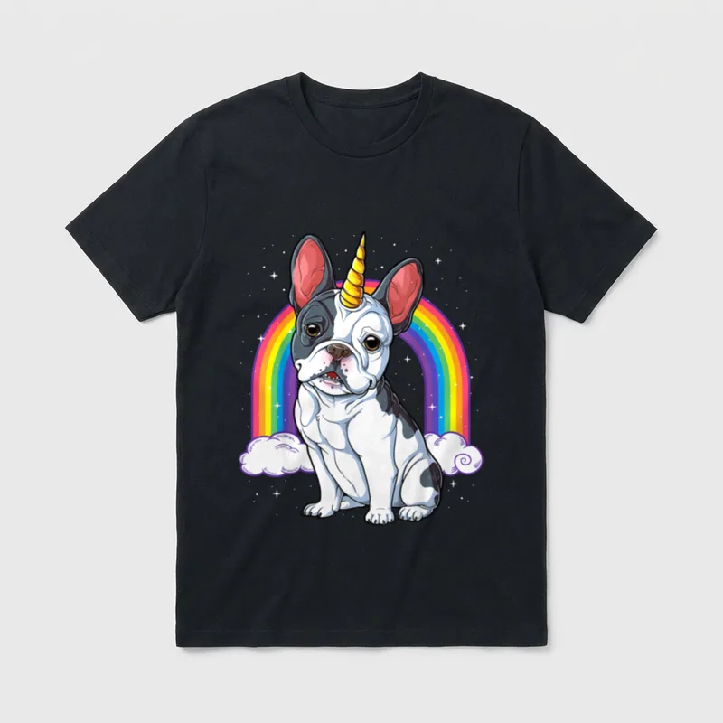 Frenchicorn Französische Bulldogge Einhorn T-Shirt – Klassisches T-Shirt in Schwarz