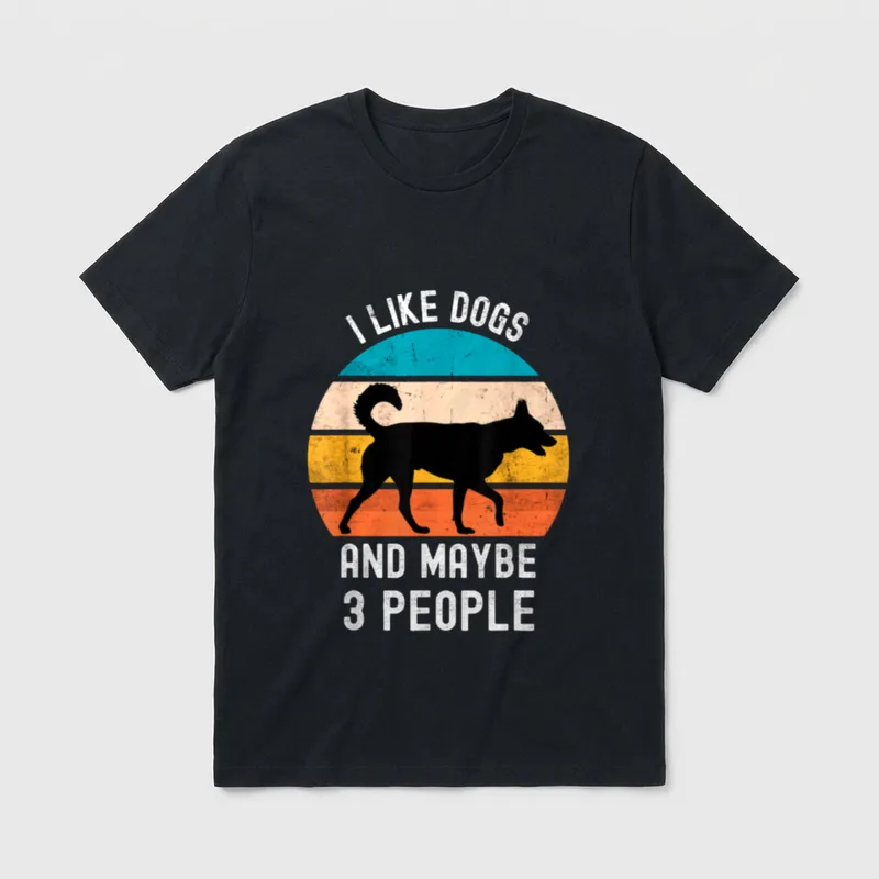 I Like Dogs And T-Shirt – Klassisches T-Shirt in Schwarz