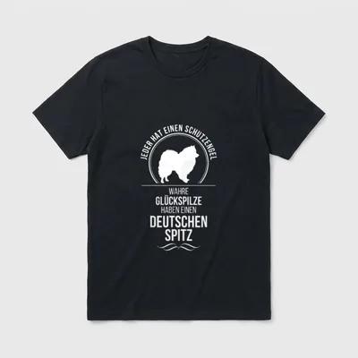 Deutscher Spitz Schutzengel Hunde T-Shirt – Klassisches T-Shirt in Schwarz