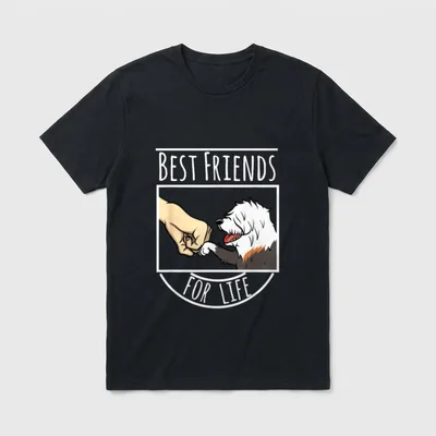 Bobtail Best Friends For T-Shirt – Klassisches T-Shirt in Schwarz