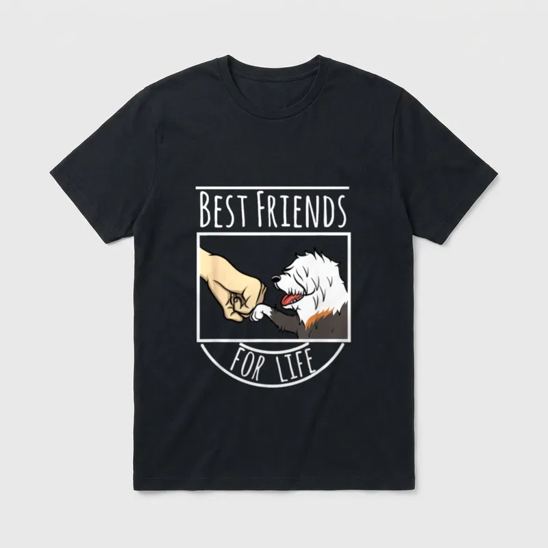 Bobtail Best Friends For T-Shirt – Klassisches T-Shirt in Schwarz
