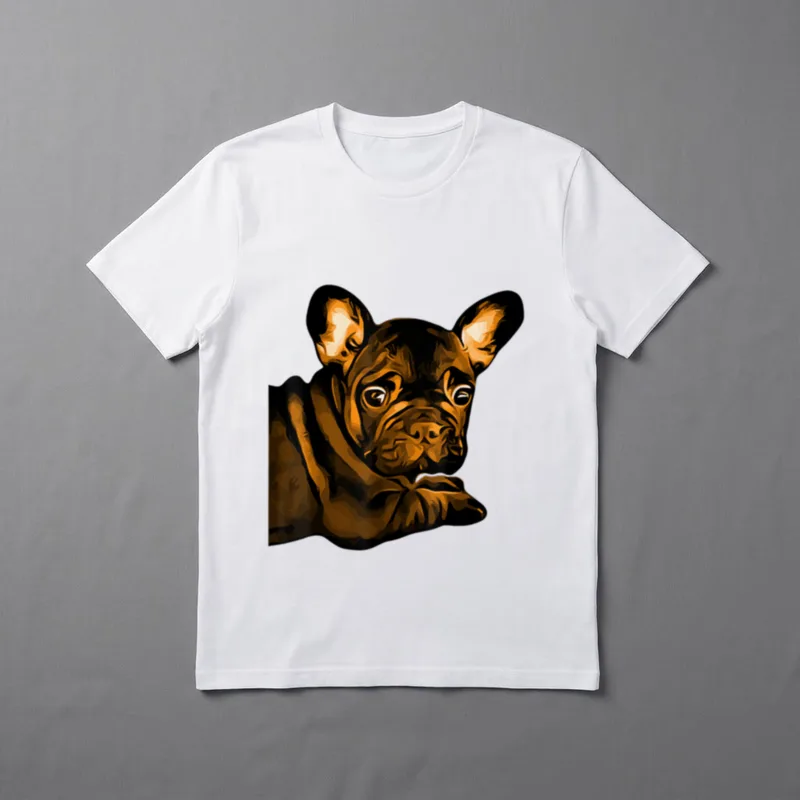 HUNDE FRANZÖSISCHE BULLDOGGE T-Shirt 0249 – Klassisches T-Shirt in Schwarz