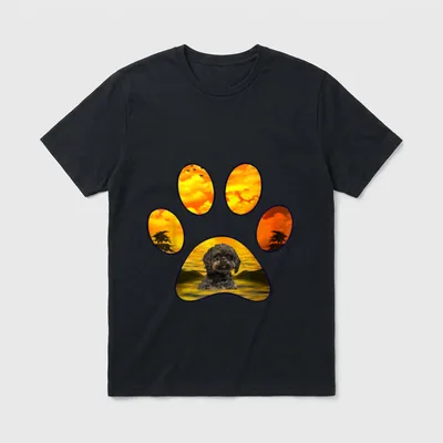 Bolonka Hund mit Pfote T-Shirt – Klassisches T-Shirt in Schwarz